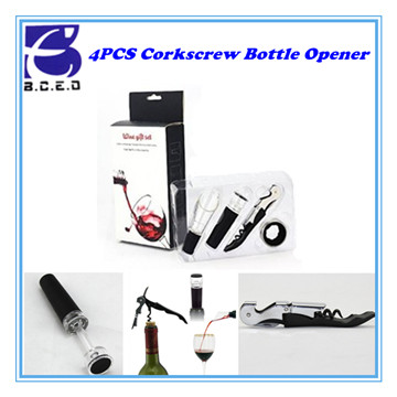 F2274 4pcs corkscrew bottle opener set